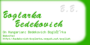 boglarka bedekovich business card